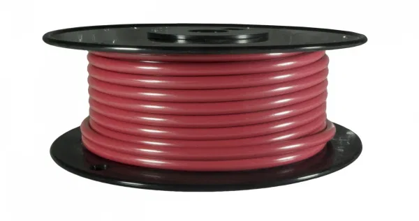 81047 – WIRTHCO Primary Wire, Stranded Conductor 8 Gauge Red 50 Foot Spool Copper Conductor/ PVC Insulation